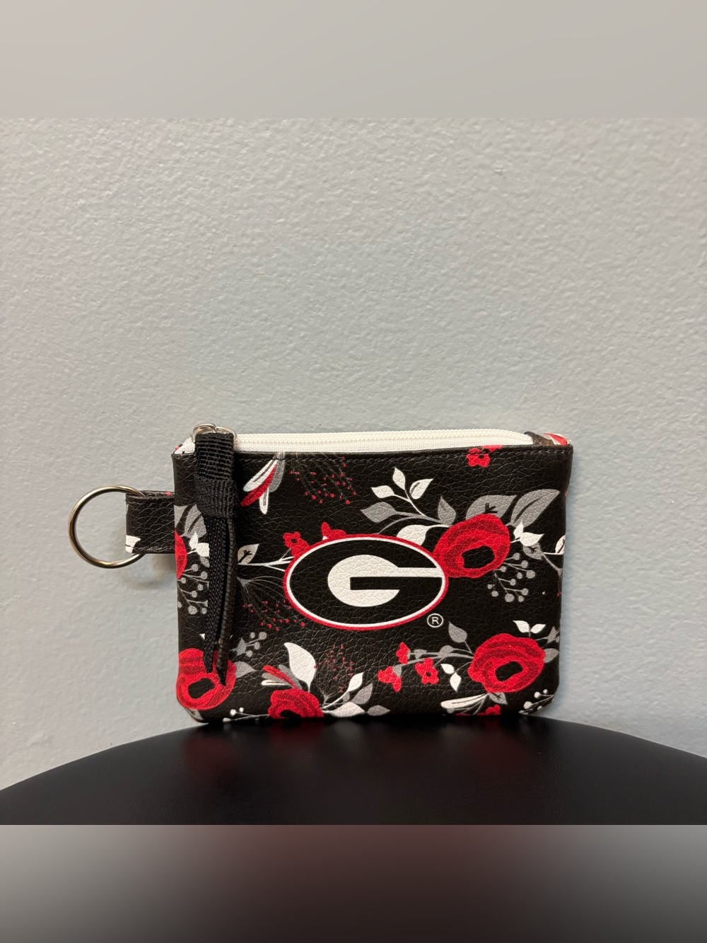 University of Georgia Bulldogs Zipper Wallet Coin Purse Keychain, UGA ID Pouch